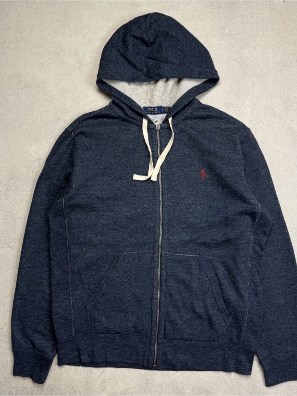 Polo Ralph Lauren Men's Navy Blue Full-Zip Fleece Hoodie Size L